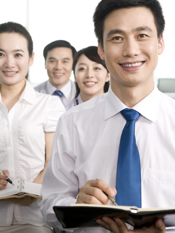 Chinese people meeting at the office